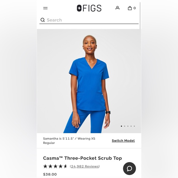 Figs Casma top in Royal Blue size XXS - Picture 1 of 4